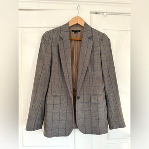 Theory Gray and Blue Plaid Blazer - 0